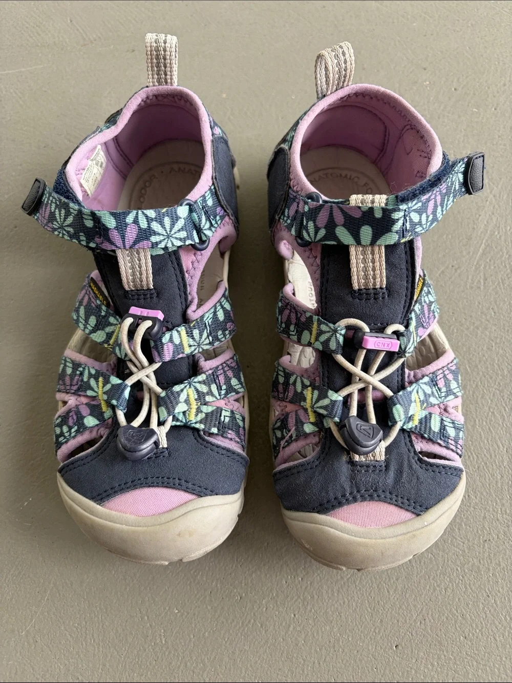 Keen Kids Floral Water Shoe Sandals - Navy & Purple Floral Size 1 Girls
